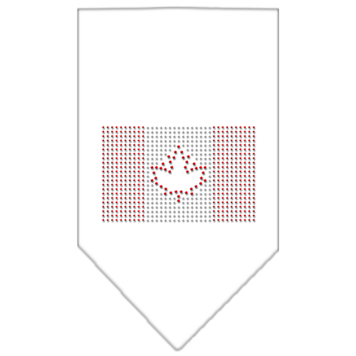 Canadian Flag Rhinestone Bandana White Large